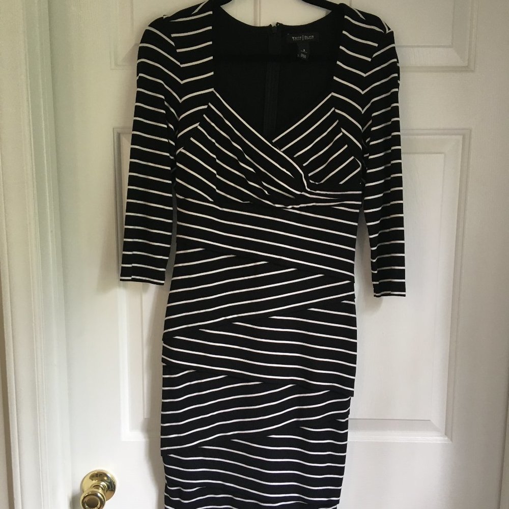 White House Black Market Black and White Dress
